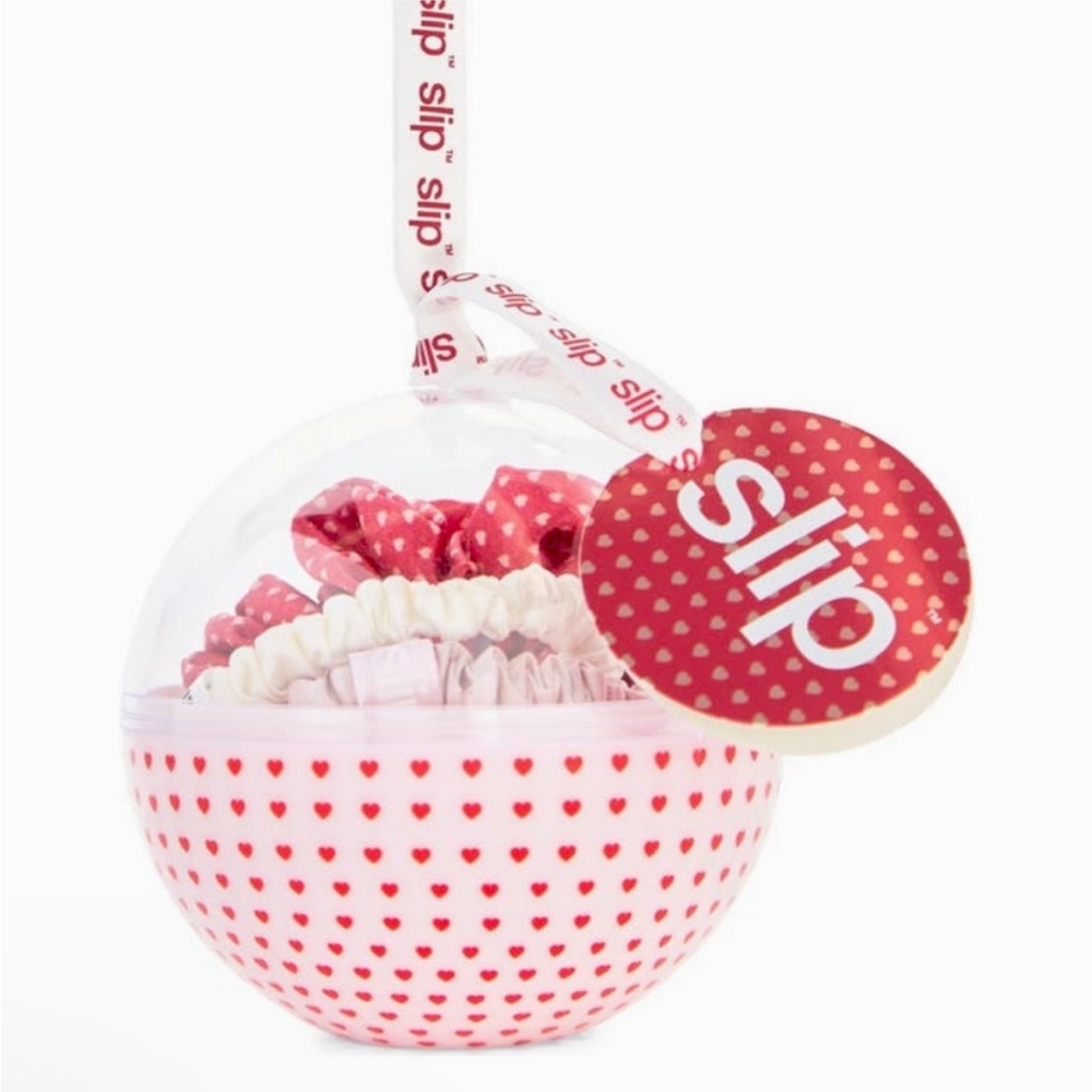 SLIP Pure Silk Scrunchie Set Valentines Gift Holiday Ornament NWT